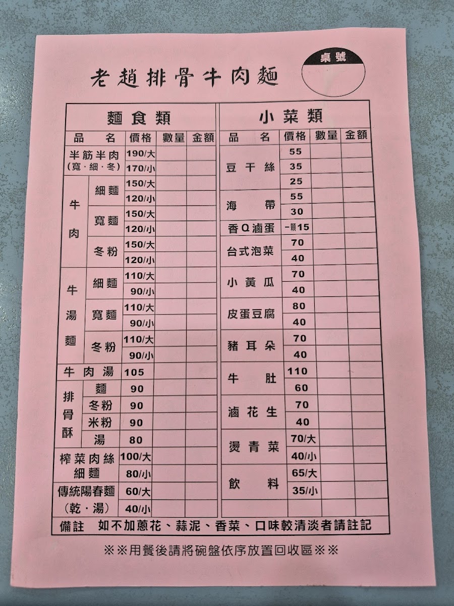 Menu Lao Zhao Paigu Beef Noodle Restaurant-3